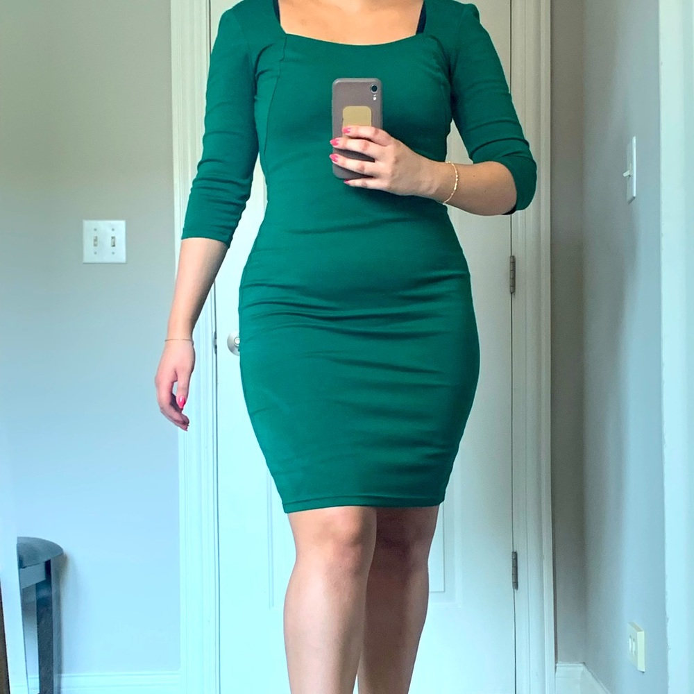 Green office dress